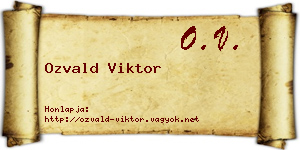 Ozvald Viktor névjegykártya